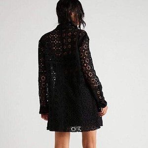 Free People FP ONE Yesenia Black Crochet  3 PC Set Sz. 8